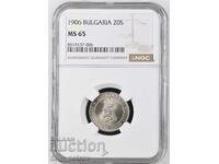 20 стотинки 1906 MS 65 NGC