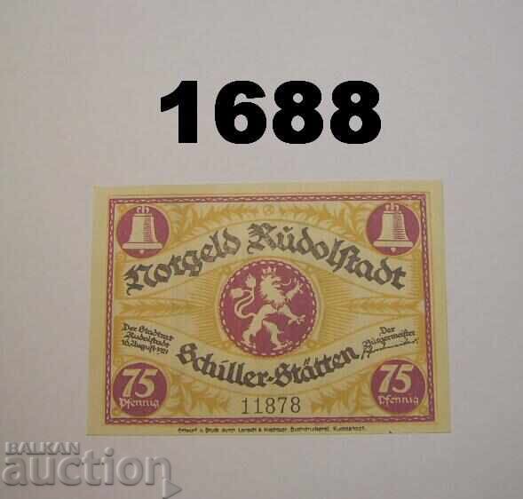 Rudolstadt 75 pfennig 1921 Germania cu preț 2.50 BGN | € 1.28