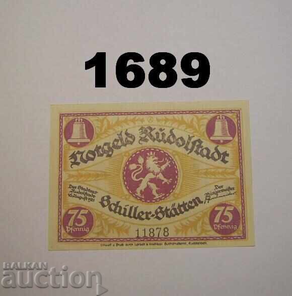Rudolstadt 75 pfennig 1921 Germany with price 2.50 BGN | € 1.28