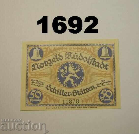 Ρούντολστατ 50 πφέννιχ 1921 Γερμανία με τιμή 2.50 BGN | € 1.28