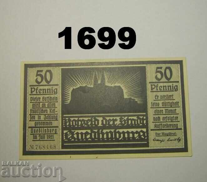 Quedlinburg 50 pfennig 1921 Germany with price 2.50 BGN | € 1.28