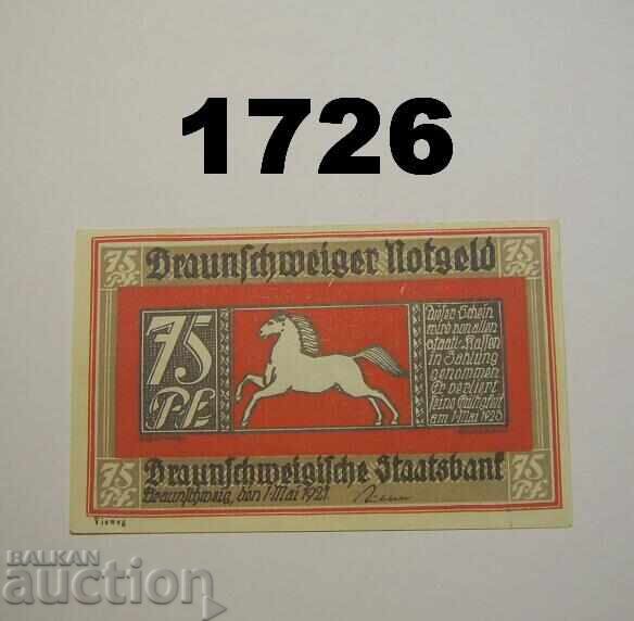 Μπράουνσβαϊγκ 75 πφένιγκ 1921 Γερμανία Μπράουνσβαϊγκ 75 πφένιγκ 1921 Γερμανία