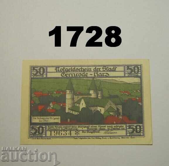 Γκέρνρόντε Χαρτς 50 φέννιγκ 1921 Γερμανία