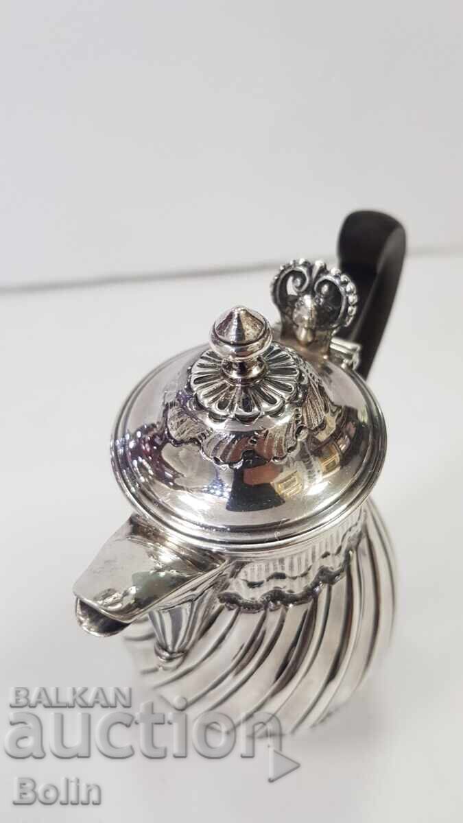 Δημοπρασία Πολύ σπάνιο ασημένιο σκεύος, κανάτα σοκολάτας, Αγγλία 19ος αιώνας