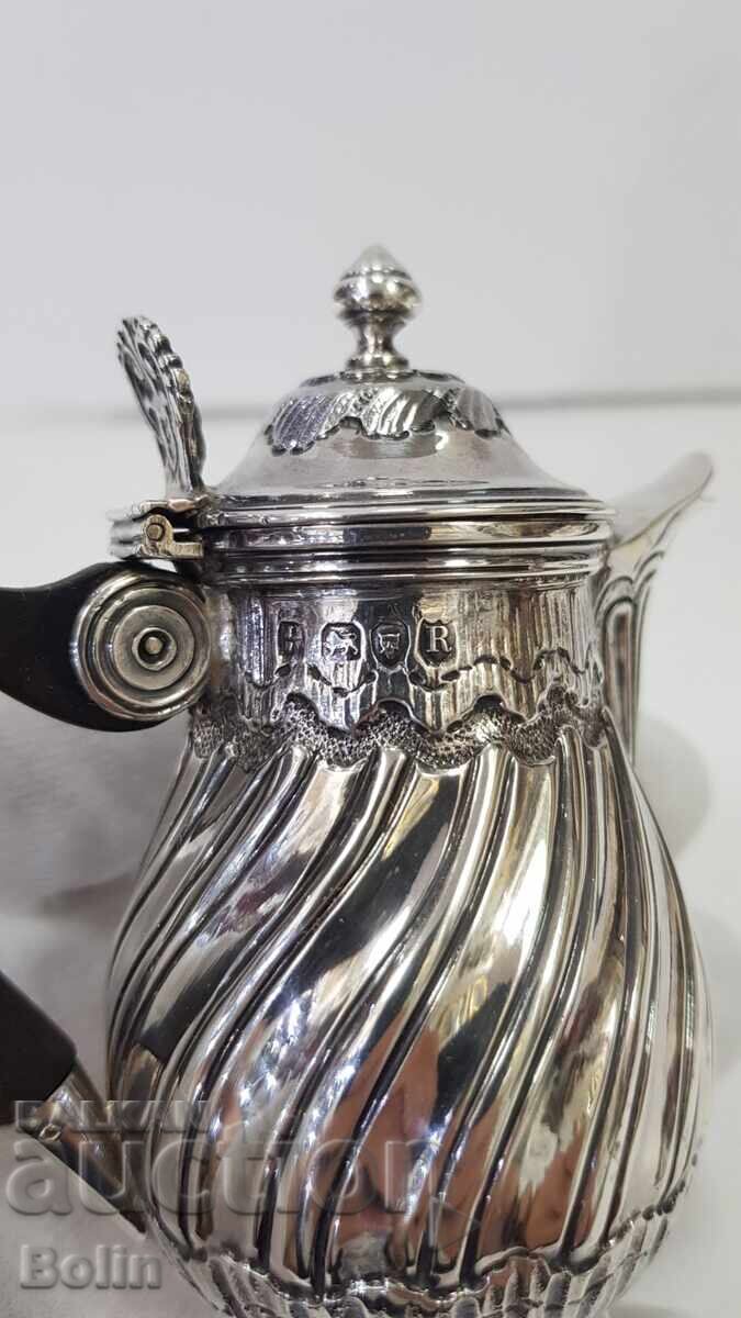 Πολύ σπάνιο ασημένιο σκεύος, κανάτα σοκολάτας, Αγγλία 19ος αιώνας - 5