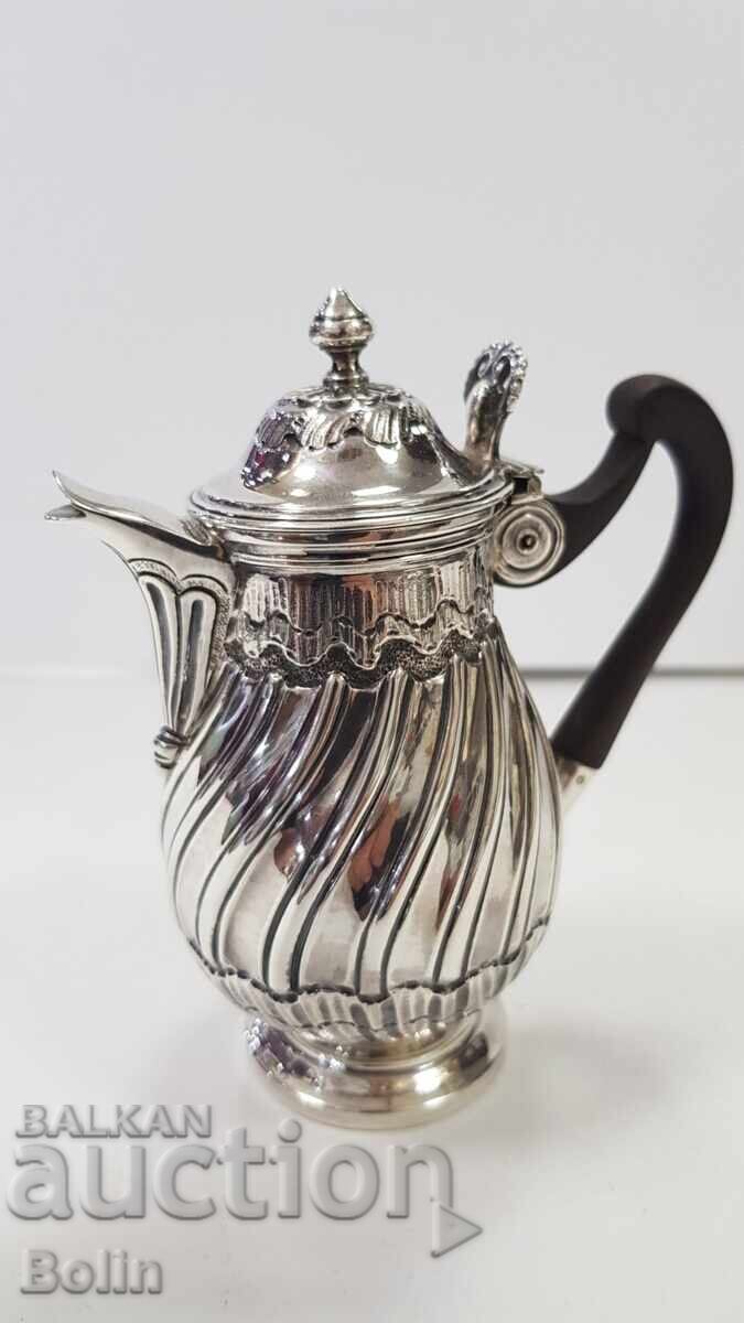 Πολύ σπάνιο ασημένιο σκεύος, κανάτα σοκολάτας, Αγγλία 19ος αιώνας