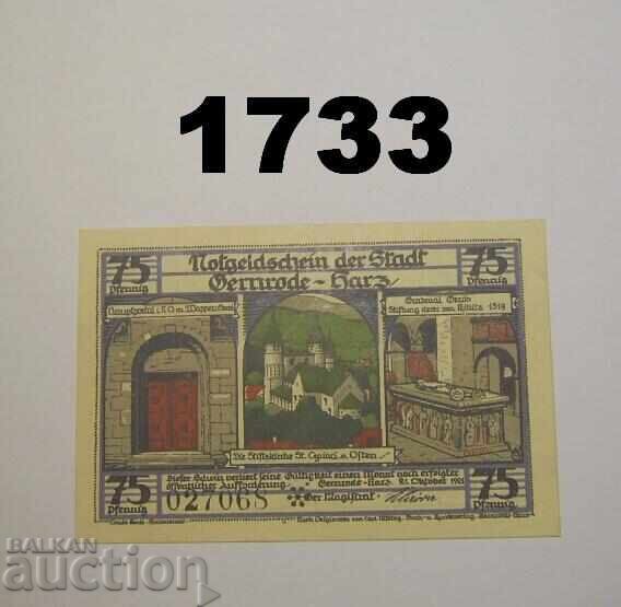 Gernrode Harz 75 pfennig 1921 Germania Gernrode Harz 75 pfennig 1921 Germania