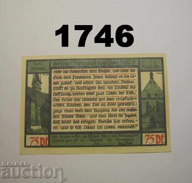 Pößneck 75 pfennig 1921 Germany with price 2.00 BGN | € 1.02