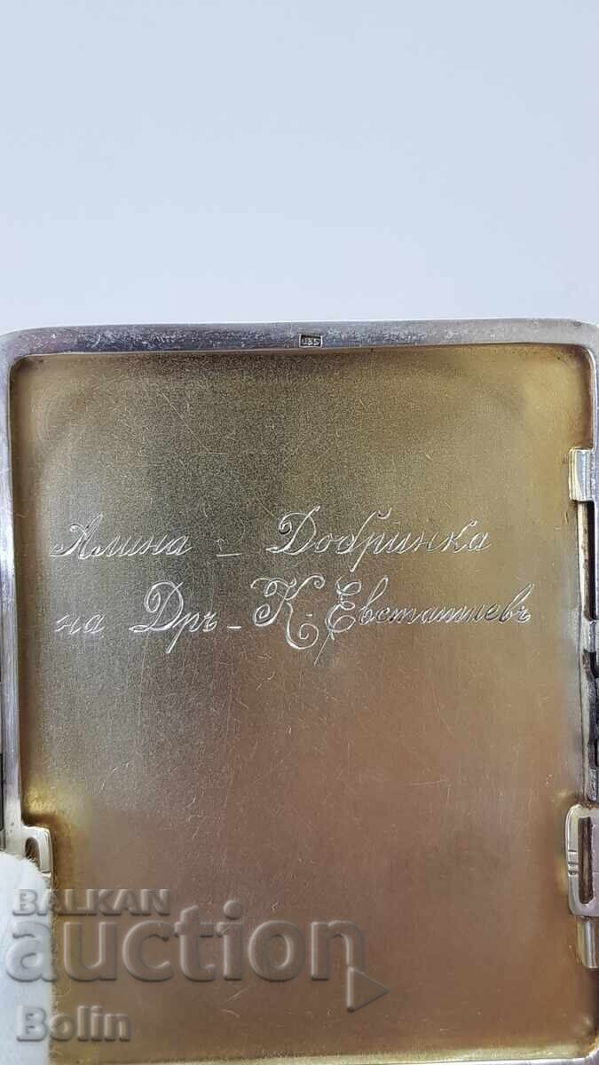 Ασημένιο ταμπακιέρα, κουτί με σμάλτο - ασήμι 935 - Γερμανία - 7 Ασημένιο ταμπακιέρα, κουτί με σμάλτο - ασήμι 935 - Γερμανία - 7