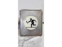 Tabacheră de argint, cutie cu email - proba 935 - Germania