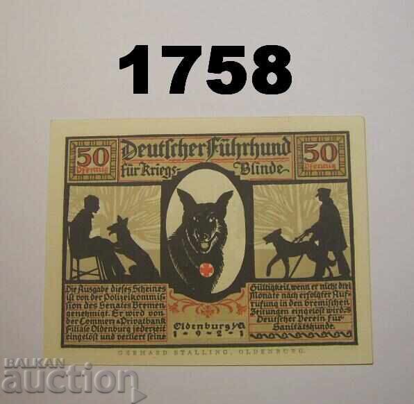 Oldenburg in Oldenburg 50 pfennig 1921 Germany with price 3.00 BGN | € 1.53 Oldenburg in Oldenburg 50 pfennig 1921 Germany with price 3.00 BGN | € 1.53
