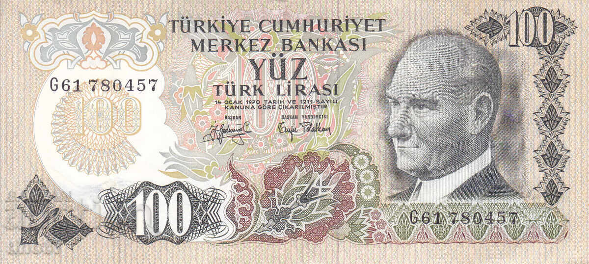 tino37 - TURCIA - 100 LIRE - 1970 - VF++ cu preț 5.20 BGN | € 2.66