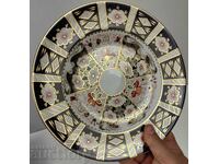 FARFURIE MARE DIN PORȚELAN, ALBASTRU COBALT CU AURIRE, MARCATĂ