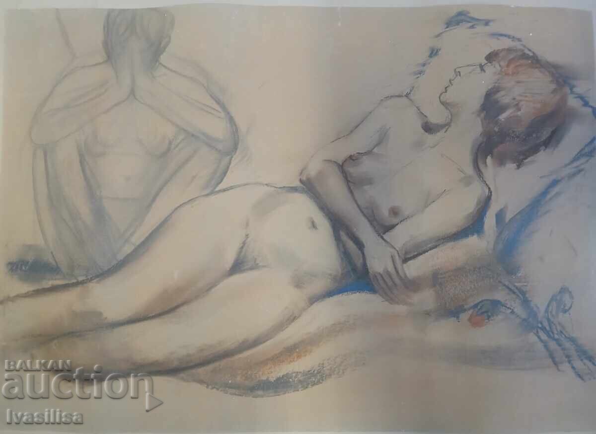 Old painting Yordan Denev Nude with price 500.00 BGN | € 255.65 Old painting Yordan Denev Nude with price 500.00 BGN | € 255.65
