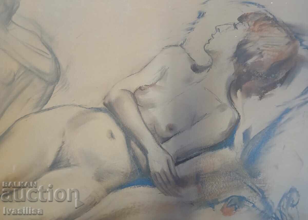 Auction Old painting Yordan Denev Nude Auction Old painting Yordan Denev Nude