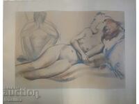 Παλιά ζωγραφιά Γιορντάν Ντενέβ Γυμνό σώμα