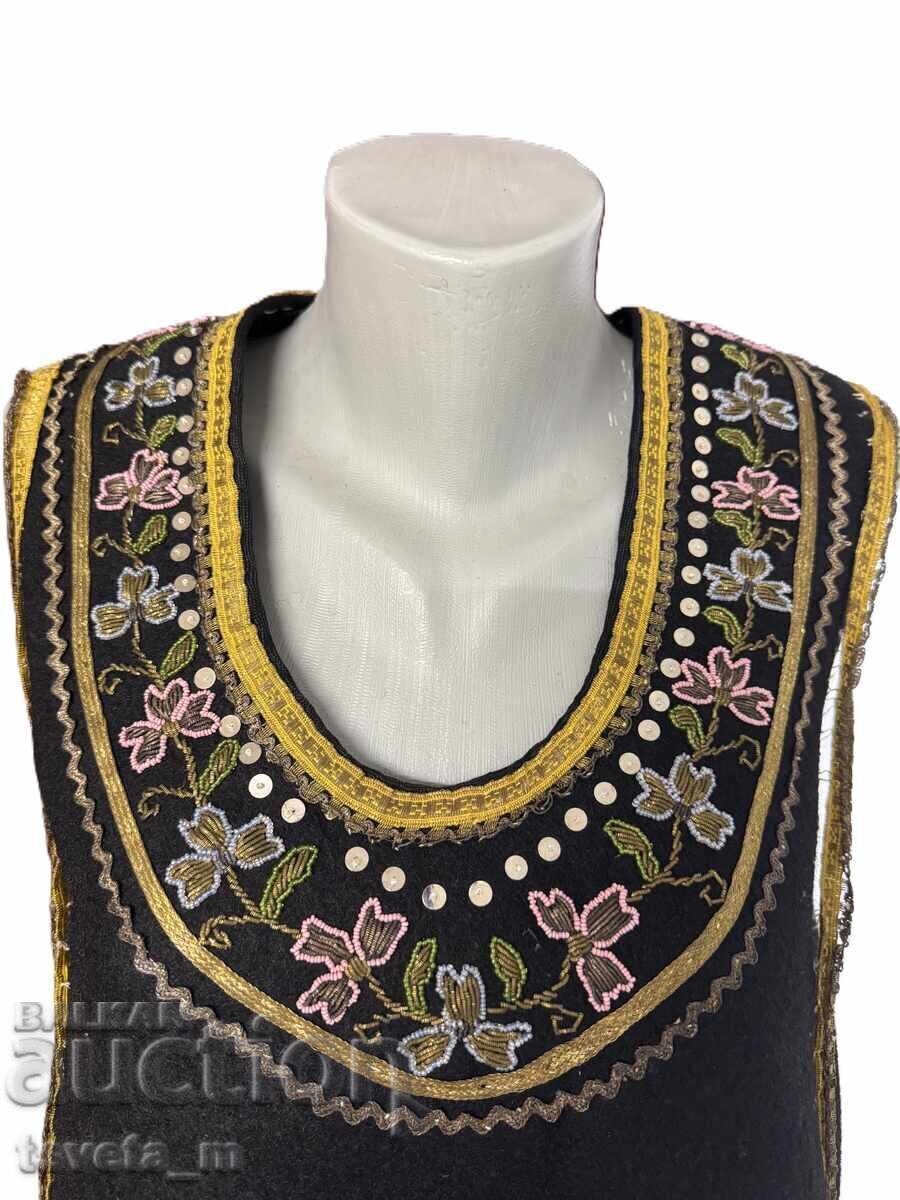 Women's wool sukman (dress) with silver thread, beads, folk costume - 5