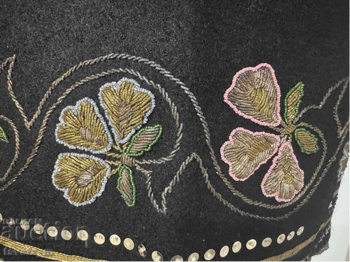 Women's wool sukman (dress) with silver thread, beads, folk costume - 6