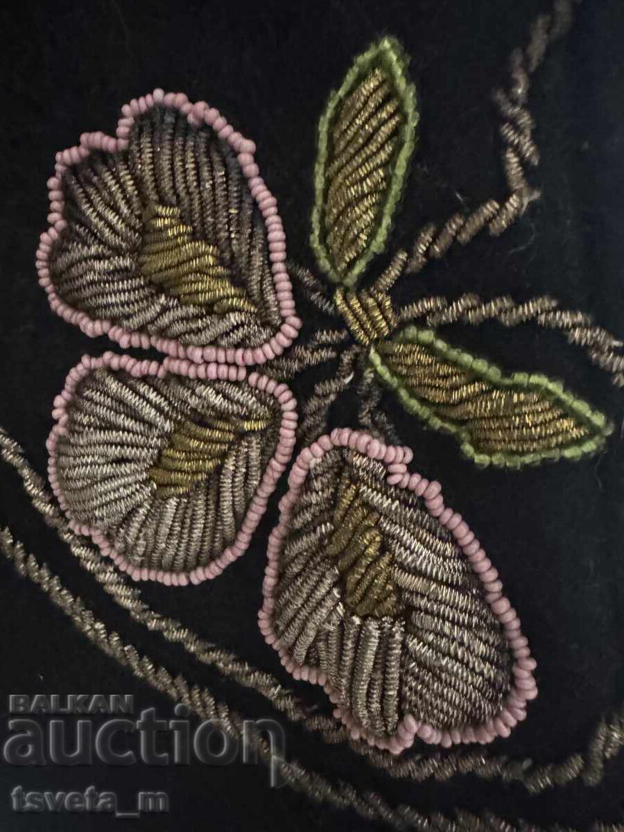 Women's wool sukman (dress) with silver thread, beads, folk costume - 7