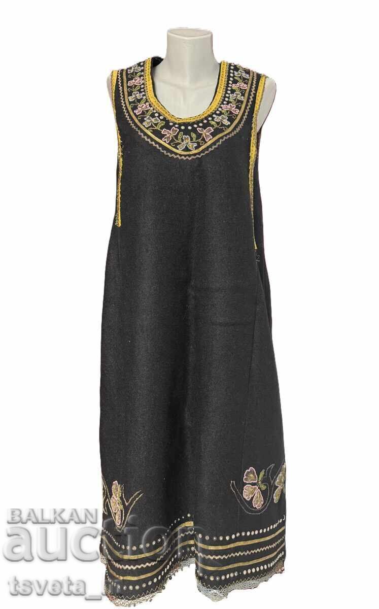 Women's wool sukman (dress) with silver thread, beads, folk costume