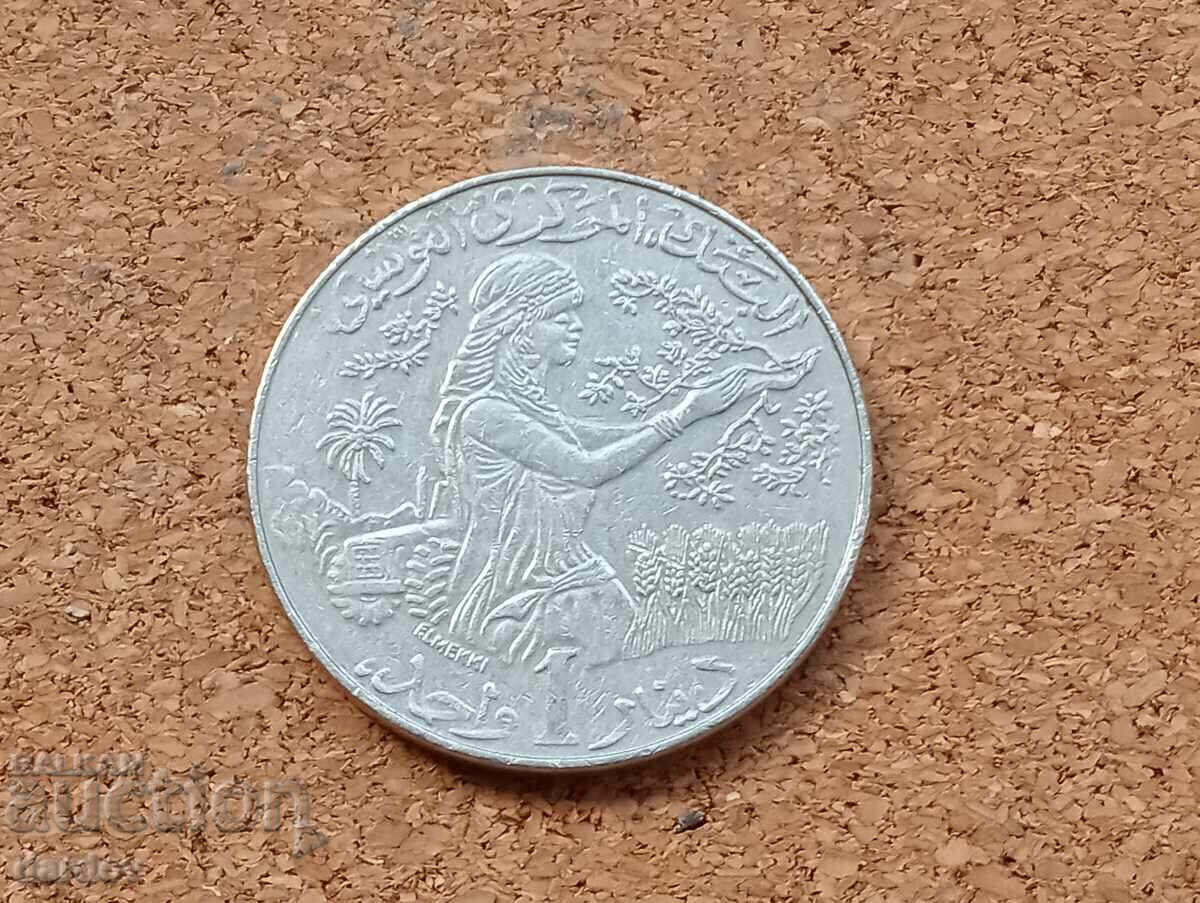 Тунис 1 динар, 1990 год. Тунис 1 динар, 1990 год.