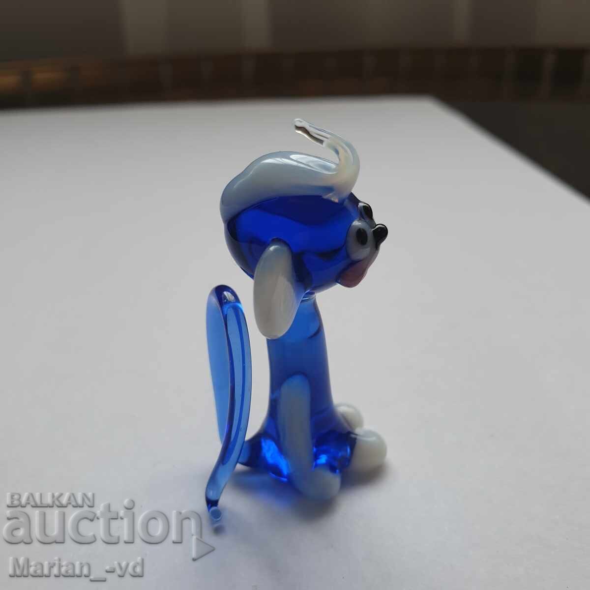Blue glass monkey statue with price 30.00 BGN | € 15.34
