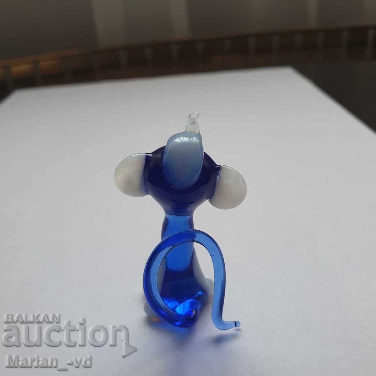 Auction  Blue glass monkey statue