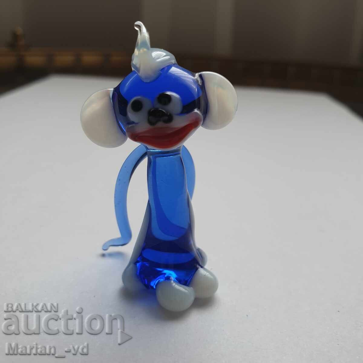 Blue glass monkey statue - 5
