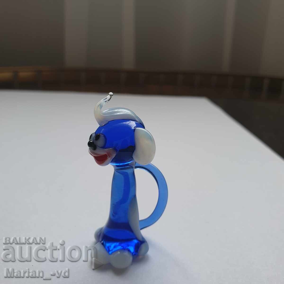 Blue glass monkey statue - 6