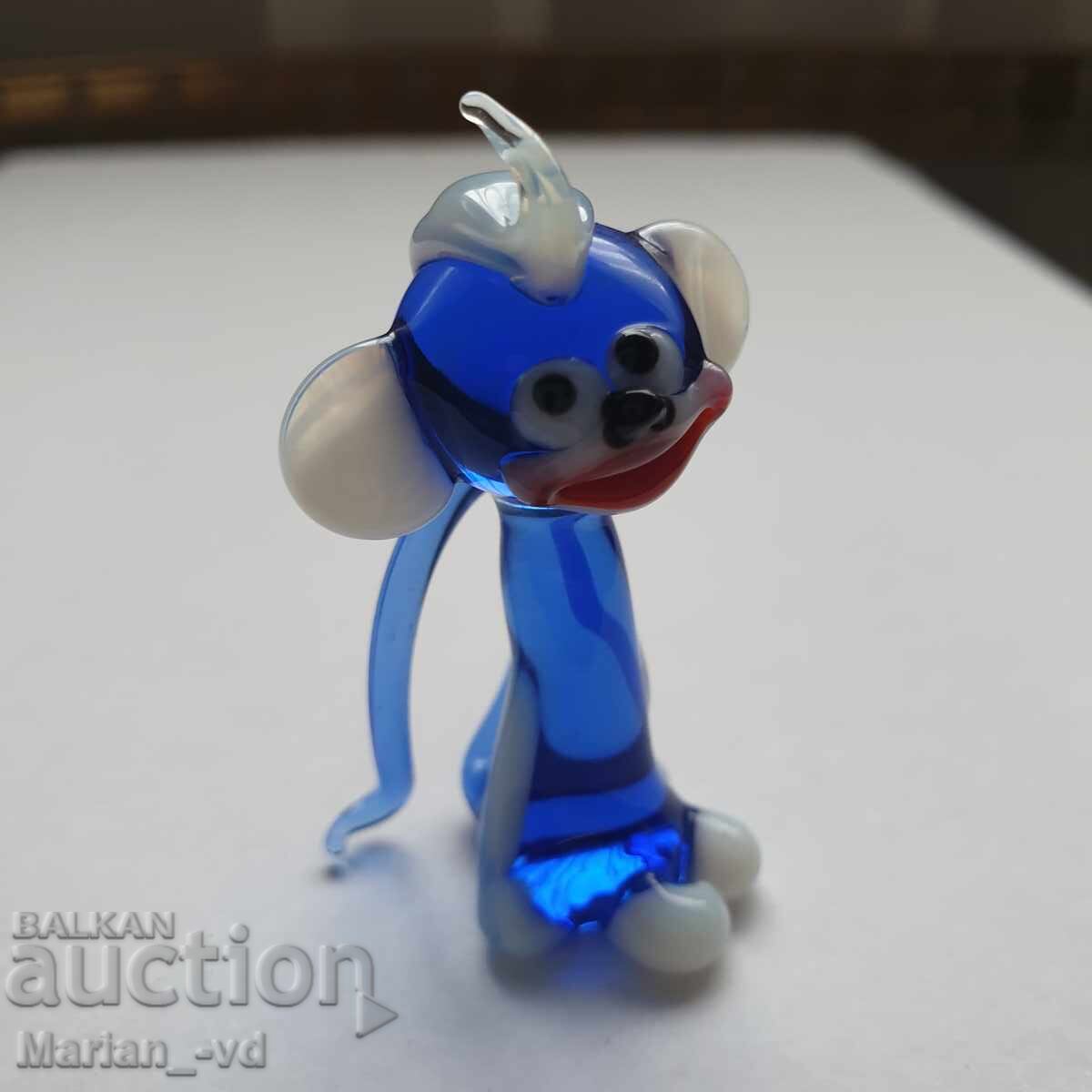 Blue glass monkey statue - 7