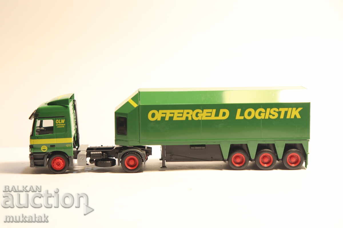 HERPA H0 1/87 MERCEDES CAMION MODEL TRANSPORT DE STICLĂ
