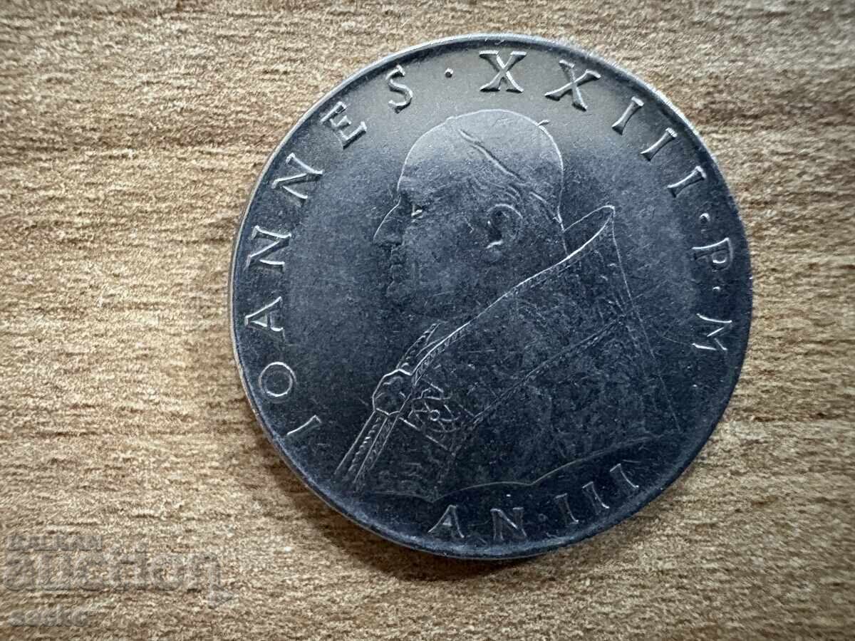 Ватикана - 100 лири (1961) с цена 3.30 лв. | € 1.69