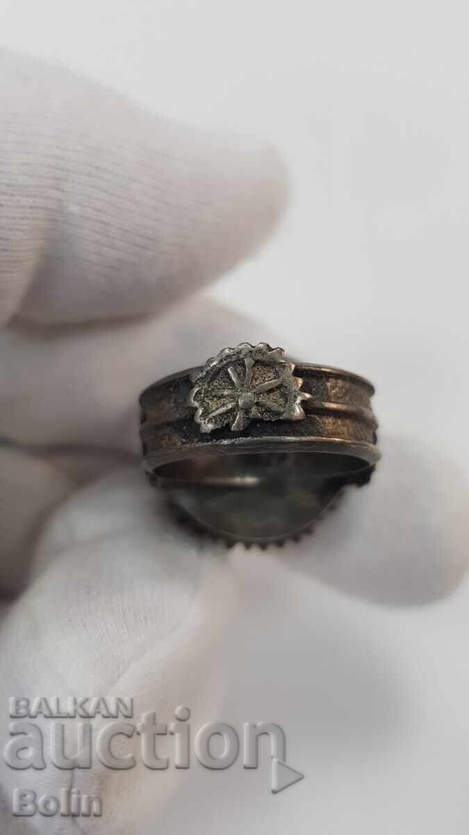 Rare Bulgarian Revival ring with gilding and enamel, 19th century - 5