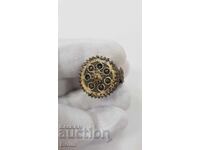 Inel rar bulgăresc de renaștere cu aurire și email secolul 19