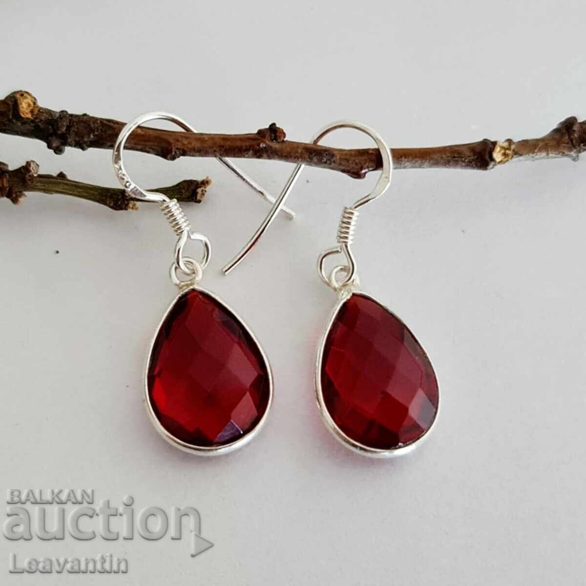 Silver Garnet Earrings - 5 Silver Garnet Earrings - 5