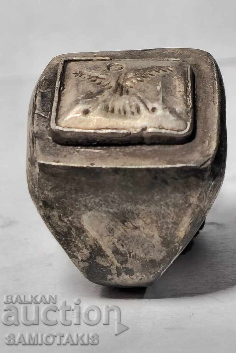 EXTREMELY RARE MILITARY ANCIENT SILVER ROMAN EAGLE SEAL RING with price 117.35 BGN | € 60.00