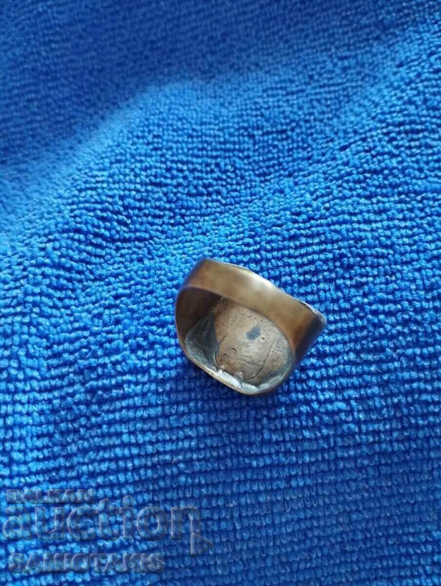 EXTREMELY RARE MILITARY ANCIENT SILVER ROMAN EAGLE SEAL RING - 6