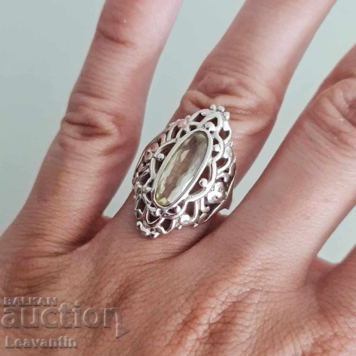 Сребърен пръстен с Лимонов Топаз - 6 Сребърен пръстен с Лимонов Топаз - 6