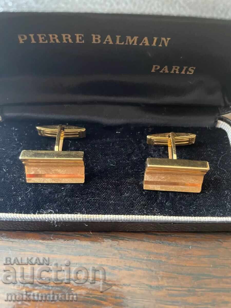 Δημοπρασία Vintage PIERRE BALMAIN Paris επιχρυσωμένα μανικετόκουμπα