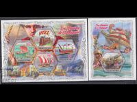 Καθαρίστε το φύλλο γραμματοσήμων και μπλοκ Πλοία 2018 Ακτή Ελεφαντοστού