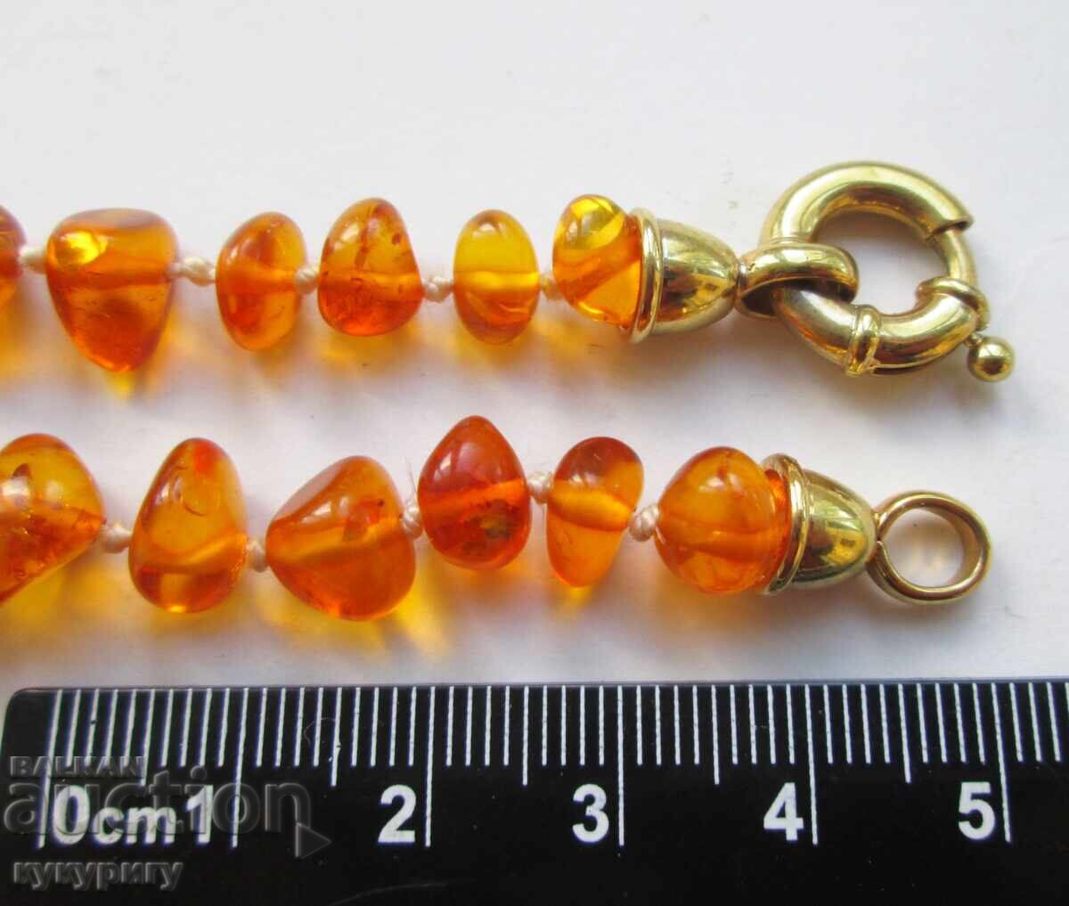 Старо кехлибарено колие гердан натурален естествен кехлибар - 6