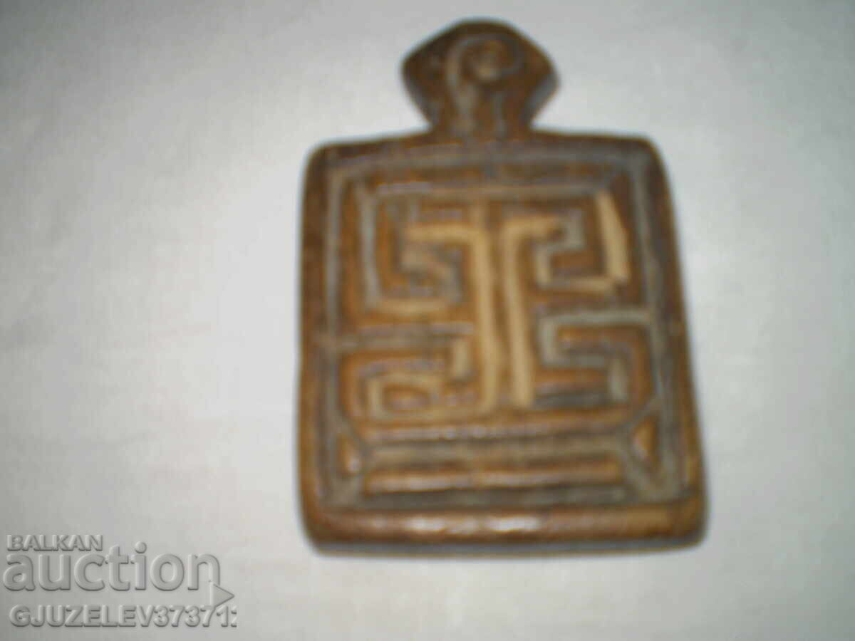 19 век Антична, много рядък дървен печат рядка на ходка 19 век Антична, много рядък дървен печат рядка на ходка