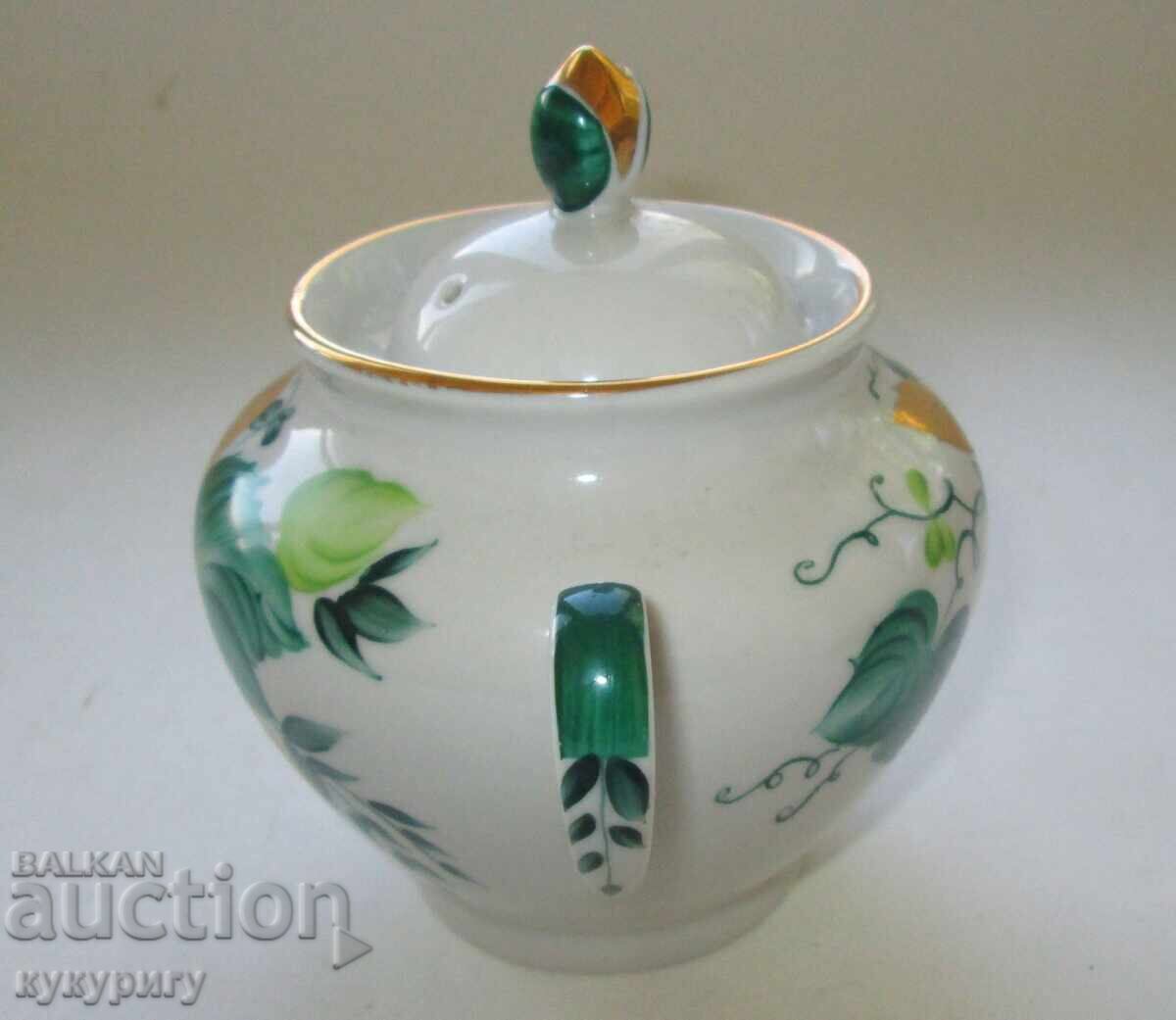 Zaharniță din porțelan rusesc pictat manual, LFZ - 5 Zaharniță din porțelan rusesc pictat manual, LFZ - 5