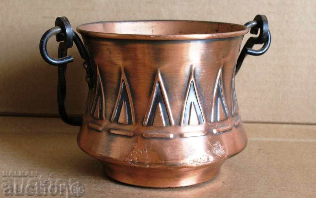 Auction  Old Copper Bowl Ice Bucket Copper Vessel Kettle Copper