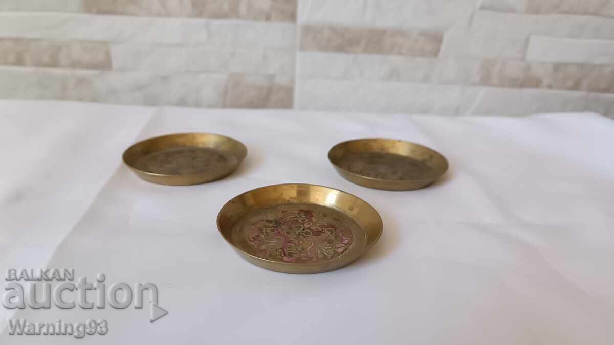 Old small plates - brass - 3 pieces - Yugoslavia with price € 12.00 | 23.47 BGN