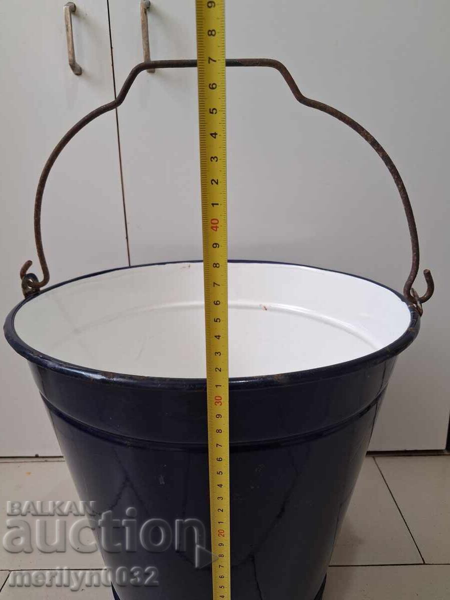 Аукцион Българска кофа емайл от соца емайлиран съд леген НРБ