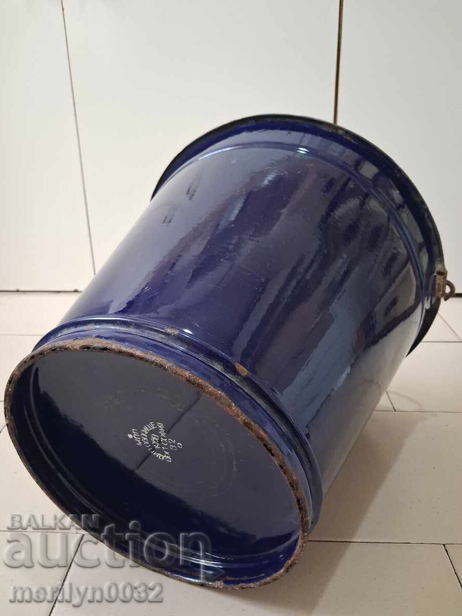 Българска кофа емайл от соца емайлиран съд леген НРБ - 5