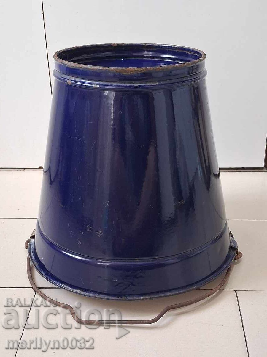 Българска кофа емайл от соца емайлиран съд леген НРБ - 6