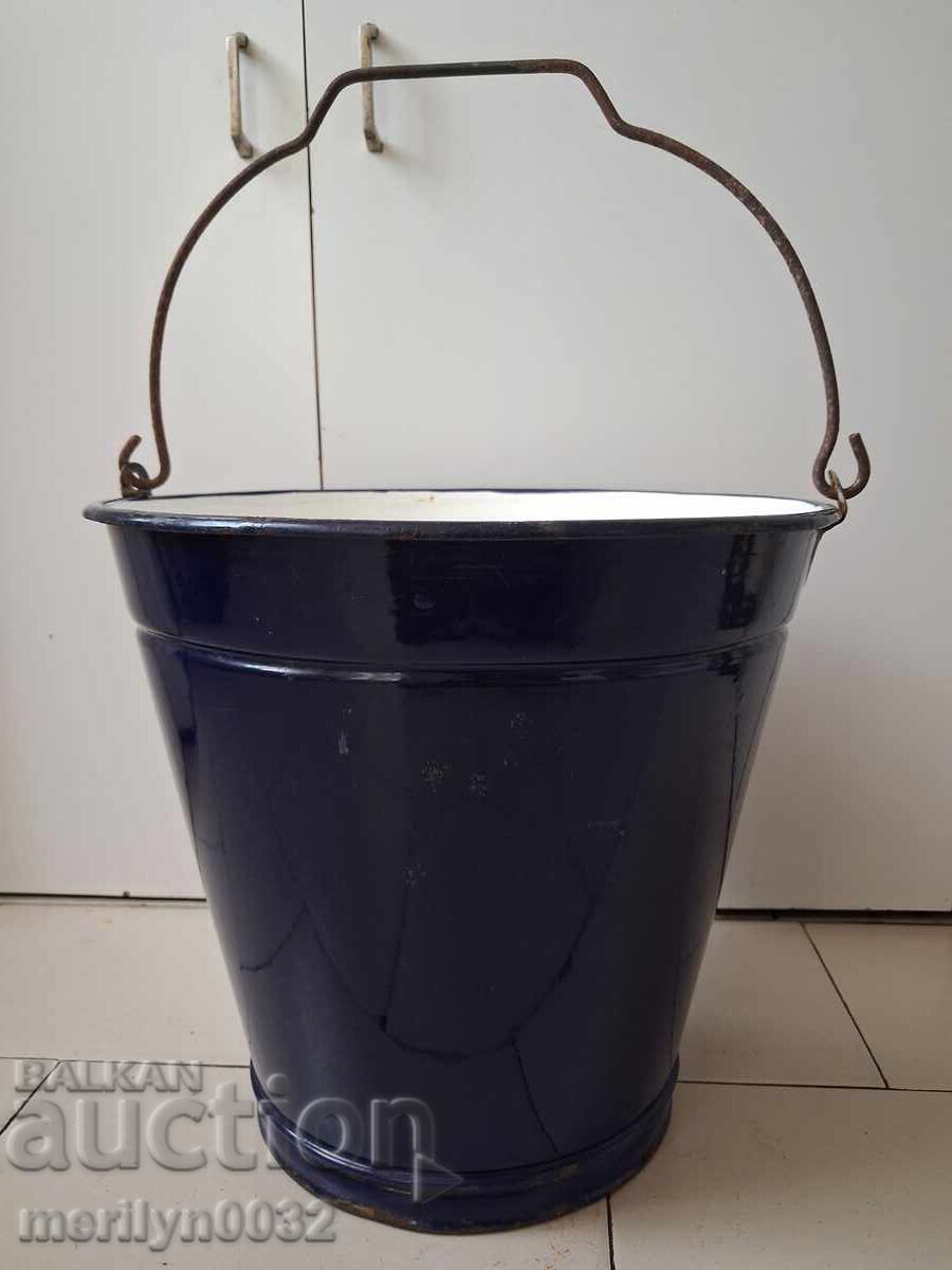 Българска кофа емайл от соца емайлиран съд леген НРБ