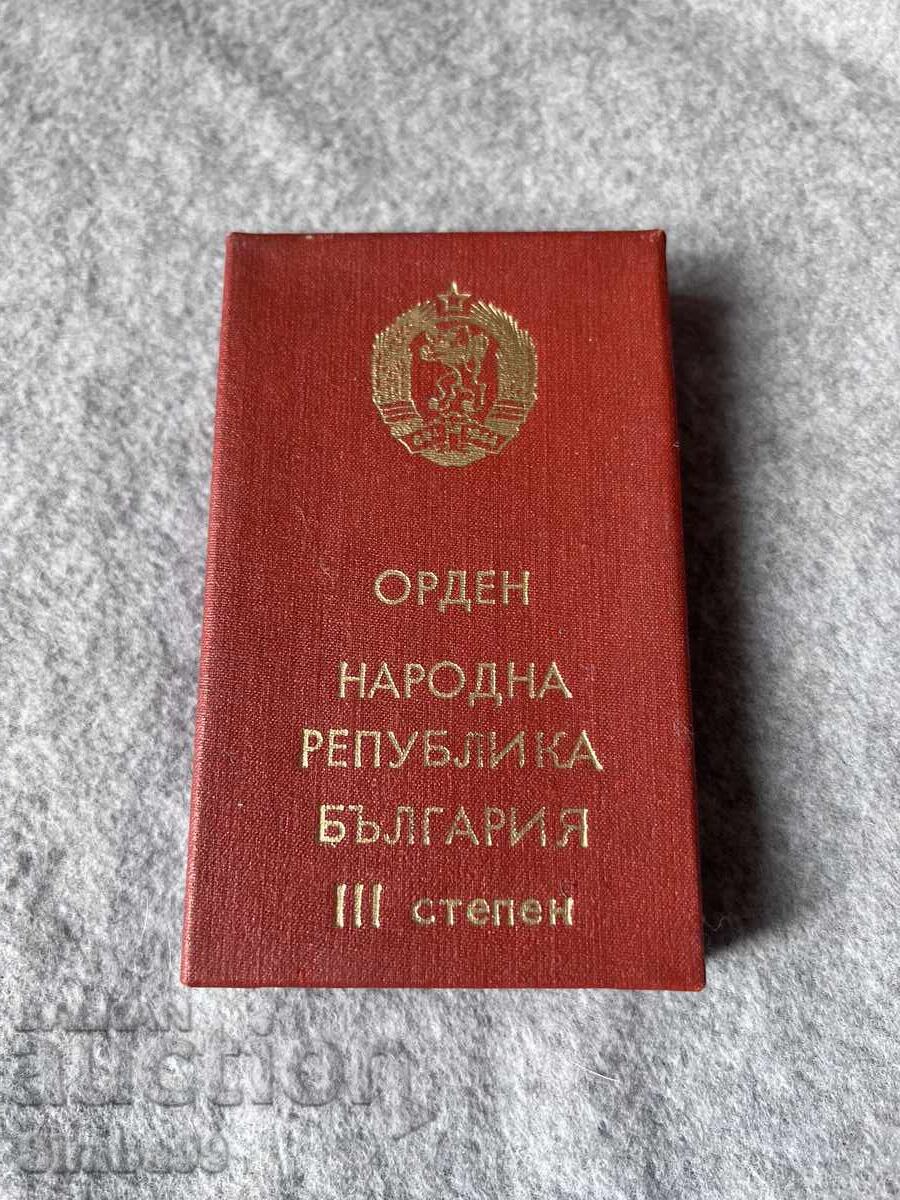 Order of the People's Republic of Bulgaria 3rd Class